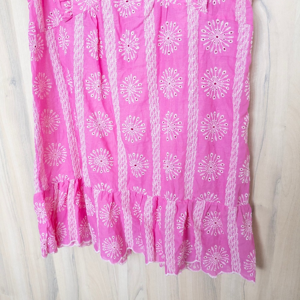 Sleeveless Pink Printed Ruffle Dress - Picture 3 of 9